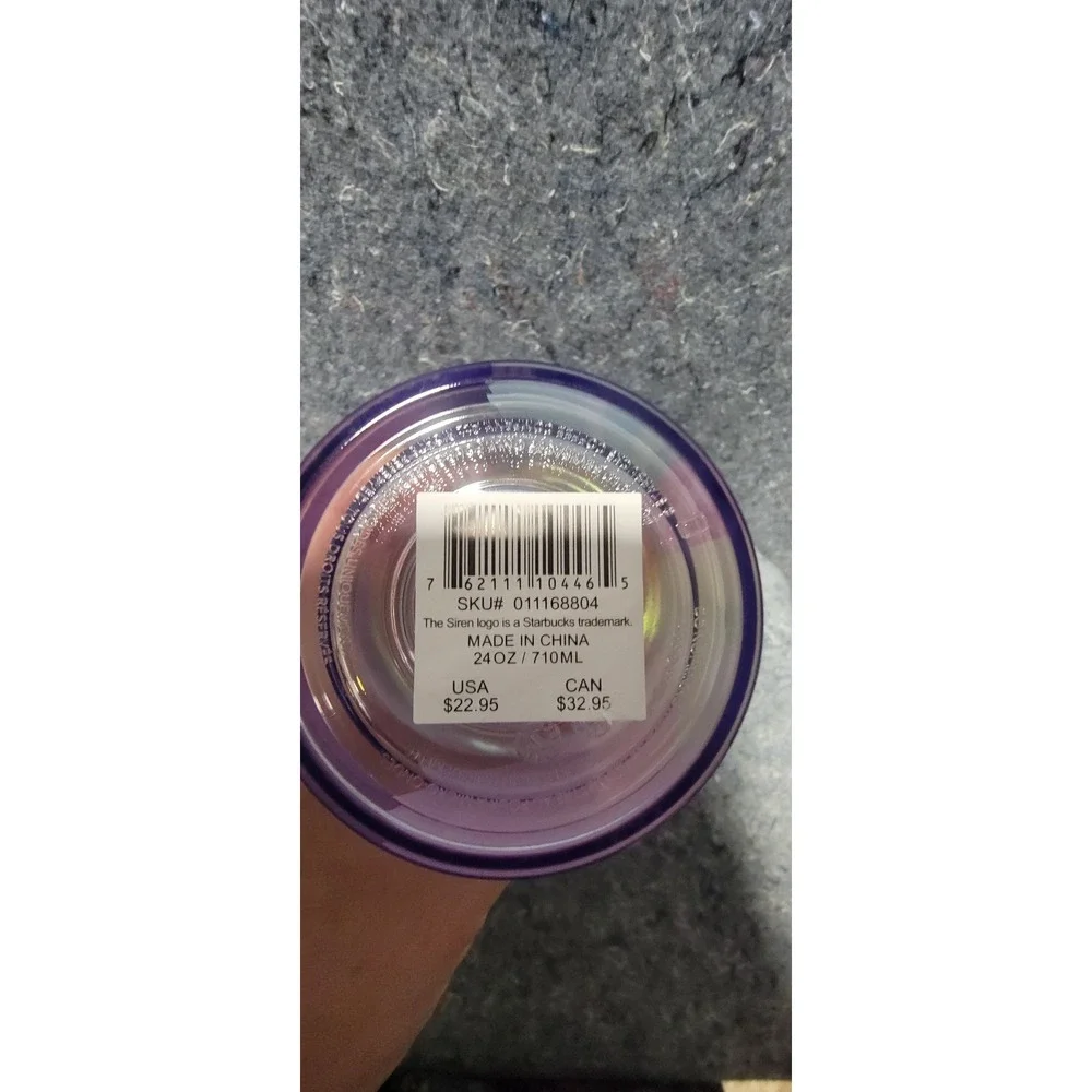 Starbucks Rainbow Swirl Cold Cup Tumbler With Dome Lid &‎ Orange Straw 24 Oz